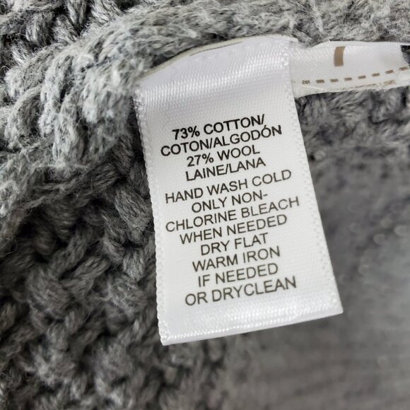 Lou & Grey Wide Ribbed Thick Knit Wool Cotton Side Snap Wrap Cardigan Sweater M - Picture 11 of 11